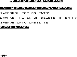 Telephone screenshot