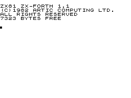 ZX Forth Part 2 screenshot