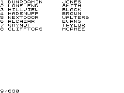 Names screenshot