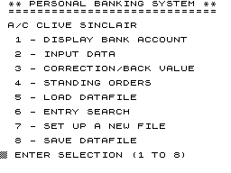 Personal Banking System screenshot