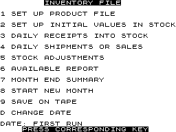 Inventory Control screenshot