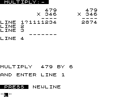 Long Multiplication screenshot